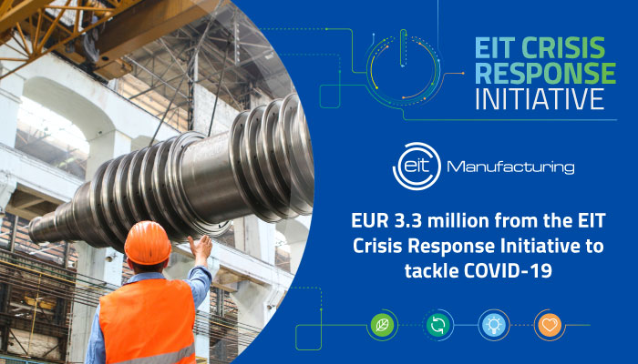 EIT Manufacturing awarded EUR 3.3 million from the EIT Crisis Response Initiative to tackle Covid-19