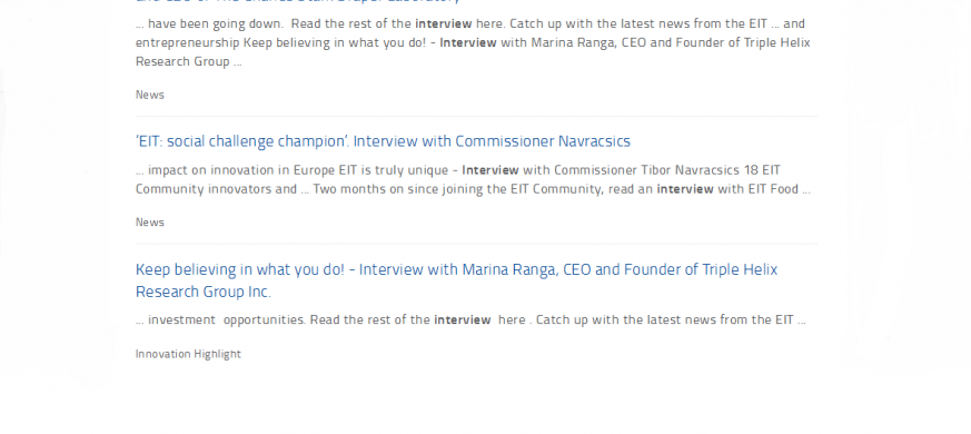EIT interview collection EIT interview collection