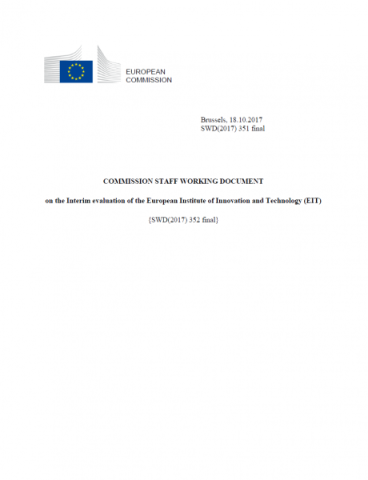 Commission staff working document on the interim evaluation of the European Institute of Innovation and Technology (EIT)